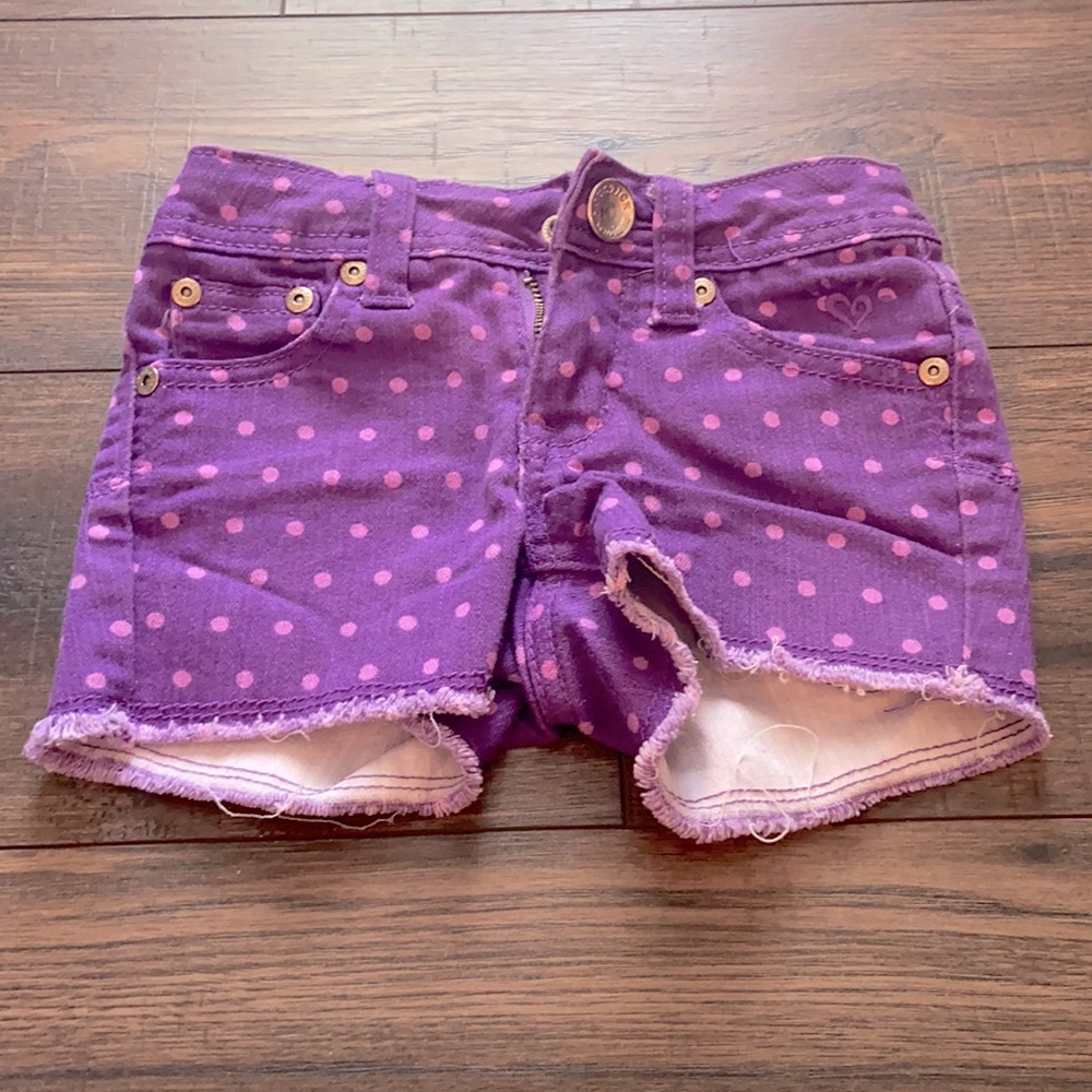 Justice girls shorts, size 6s